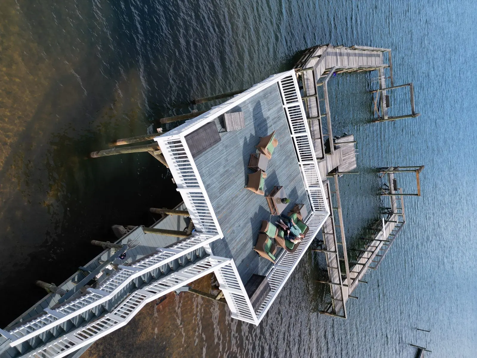 Overhead view of the dock lounge area